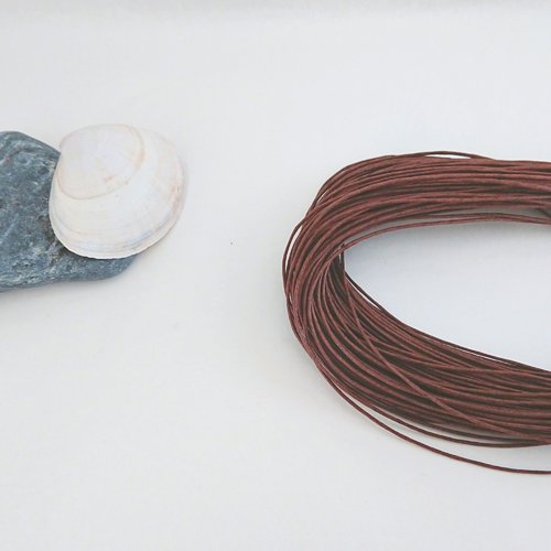 Fils coton ciré chocolat 1 mm