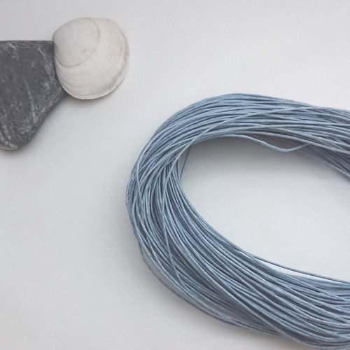 Fils coton ciré bleu ciel 1 mm