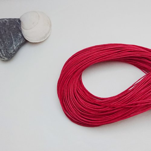 Fils coton ciré rouge 1 mm