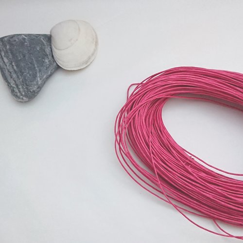 Fils coton ciré fuchsia 1 mm