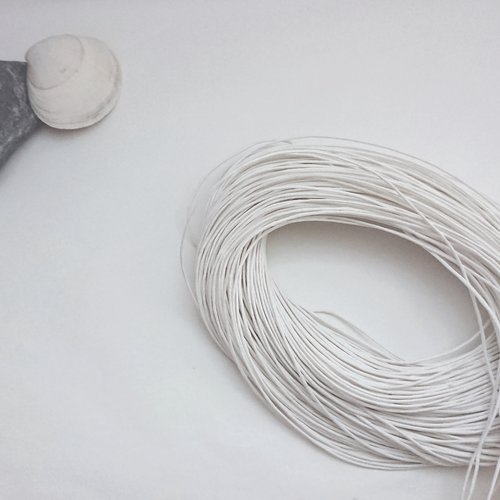 Fils coton ciré blanc 1 mm