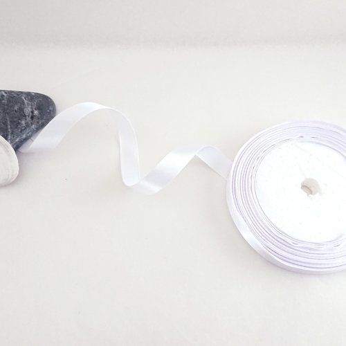 Ruban satin blanc 12 mm