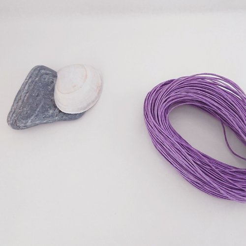 Fils coton ciré lavande 1 mm