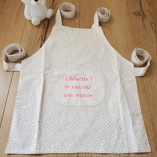 Tablier enfant /blouse fille/tablier cuisine 2 à 3 ans /tablier pâtisserie fille /blouse coloriage enfant