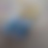 Boucles d'oreilles à crochets en acier chirurgical verre bleu -1754866