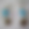 Boucles d'oreilles à crochets en acier chirurgical soleil bleu - 2222343
