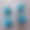 Boucles d'oreilles à crochets en acier chirurgical dés bleus et blancs - 2252234