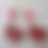 Boucles d'oreilles à crochets en acier chirurgical papillon rose - 2353888