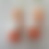 Boucles d'oreilles à crochets en acier chirurgical cactus orange - 2433587