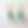 Boucles d'oreilles simplicité en vert. céramique et verre -  crochets en acier chirurgical