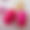 Boucles d'oreilles perle rose fluo a filets dorés - crochet en acier chirurgical - 2744912