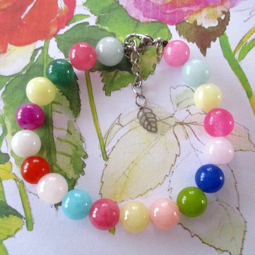 Bracelet agates multicolores