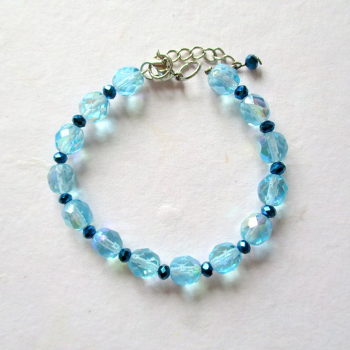 Bracelet ensemble de perles bleues turquoise et bleue marine