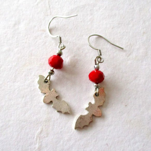 Boucles d'oreilles chauve souris pour halloween