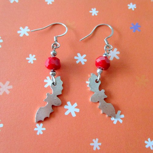 Boucles d'oreilles chauve souris pour halloween