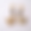 Clips boucles d'oreilles petits papillons de bois et perles noires