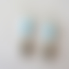 Boucles d'oreilles coquillage et petites perles bleues et blanches