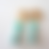 Clips boucles d'oreilles perles turquoises et palet nacré