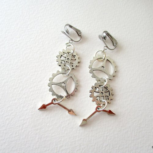 Clips boucles d'oreilles engrenage à aiguilles