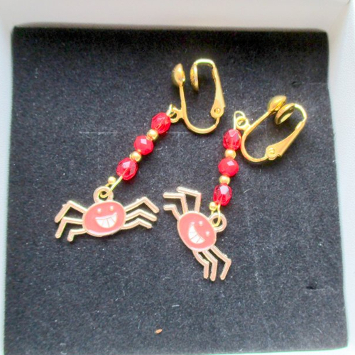 Clips boucles d'oreilles araignée grincheuse pour halloween