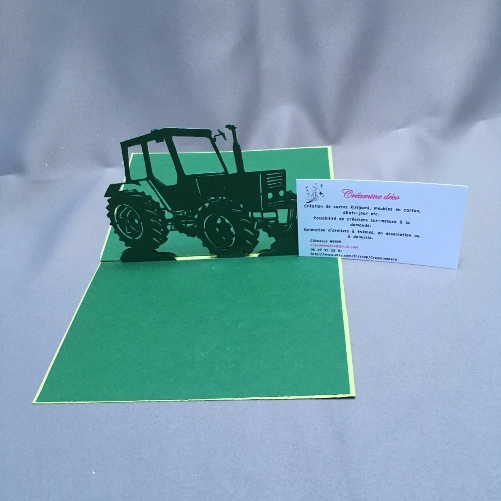 Carte Kirigami Vehicule Mon Tracteur Agricole Un Grand Marche