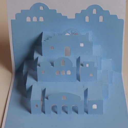 Carte Kirigami Architecture Une Petite Maison De Grece Un Grand Marche