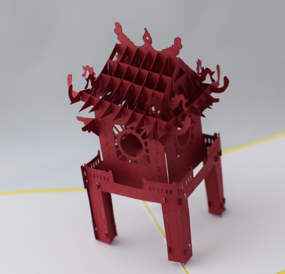 Carte Kirigami Architecture Le Temple Chinois Un Grand Marche