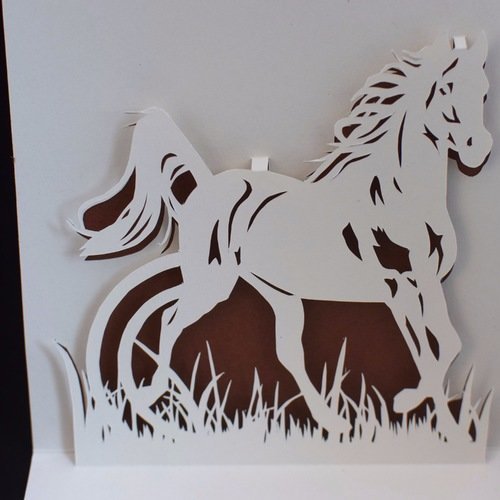 Carte Kirigami Animaux Mon Cheval Au Galop Un Grand Marche