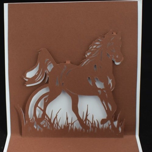 Carte Kirigami Animaux Vive Le Cheval Un Grand Marche