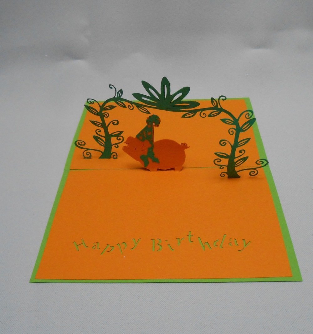 Carte Kirigami Fete Joyeux Anniversaire Le Cochon Un Grand Marche