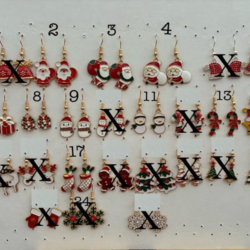 Boucles d oreilles noel fantaisie