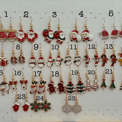 Boucles d oreilles noel fantaisie