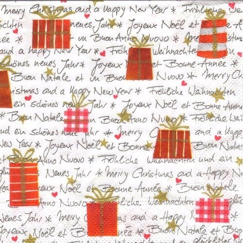 Noel - lot 20 serviettes - cadeaux de noel 