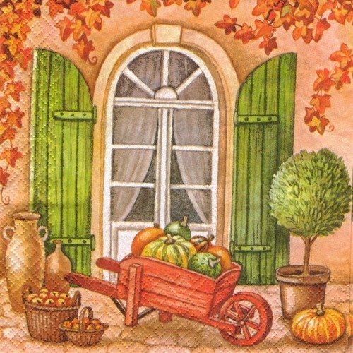 Automne - lot 20 serviettes - maison et son décors d'automne
