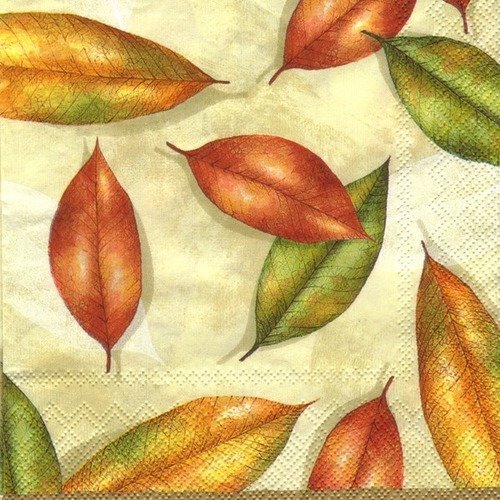 Automne - lot 20 serviettes - feuilles couleurs d'automne 