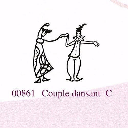 Tampon en bois - couple dansant - marque aladine 