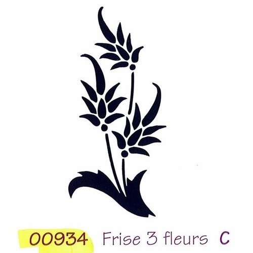 Tampon en bois - frise 3 fleurs - marque aladine 
