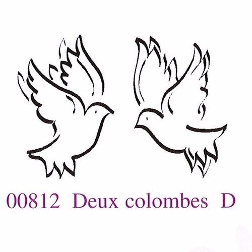 Tampon en bois - deux colombes - marque aladine 