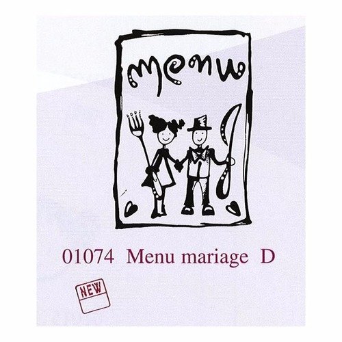 Tampon en bois - menu mariage - marque aladine 