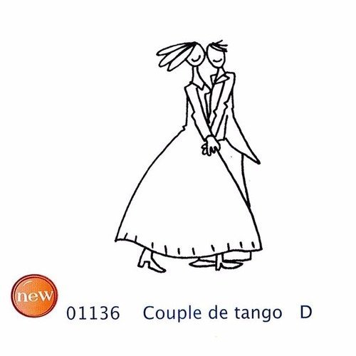 Tampon en bois - couple de tango - marque aladine 