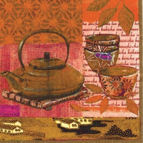 Lot 20 serviettes - service à thé - autre continent - afrique - rouge