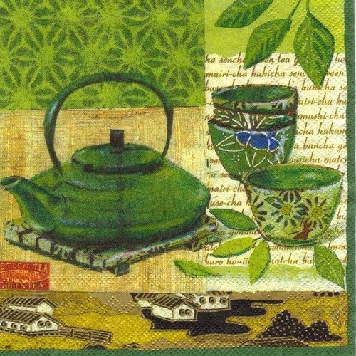 Lot 20 serviettes - service à thé - autre continent - afrique - vert