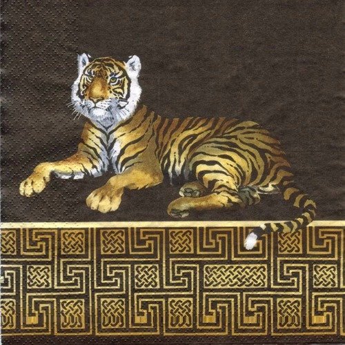 Lot 20 serviettes atelier - tigre - serviettes neuves 