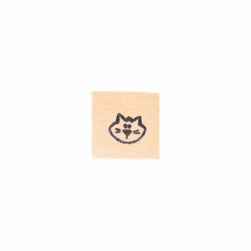 Tampon en bois - tête de chat - marque aladine 