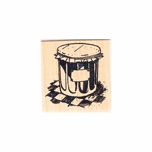 Tampon en bois - pot de confiture - marque aladine 