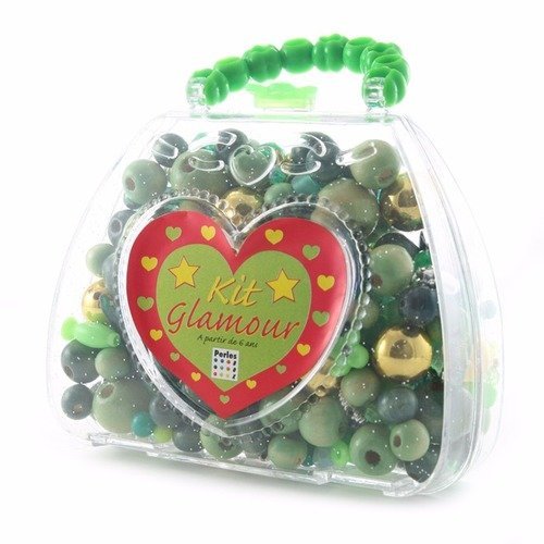 Kit perles - sac à main tons verts 