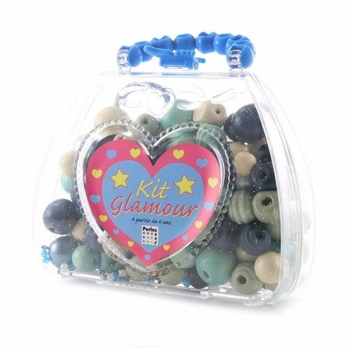 Kit perles sac à main couleur bleu 