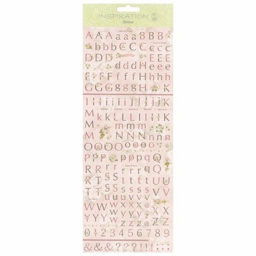 Stickers alphabet fleuri et pailleté majuscule et minuscule 
