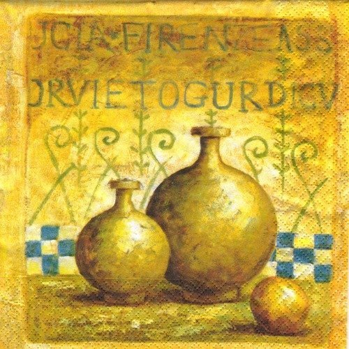 Lot 20 serviettes - vases style romain 