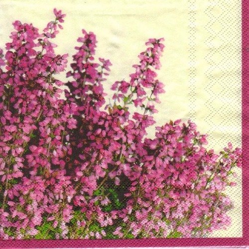 Lot 20 serviettes - clematite - fleurs mauves 